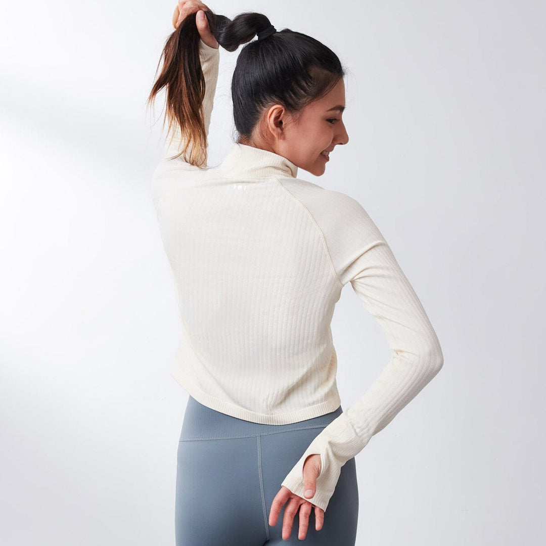 Sustainable Seamless Knit Slim Fit Crop Jacket Tops Her own words SPORTS 