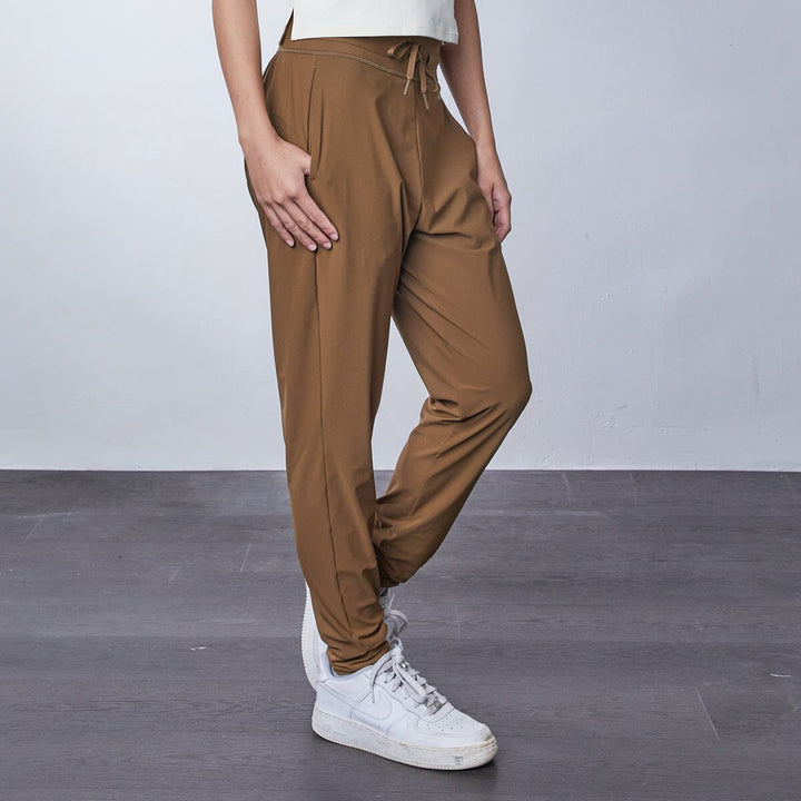 (No Photo Black) HOW-AIRY Mid Waist Ultra-breathable Cool Touch Quick Dry Full Length Jogger Jogger Her own words SPORTS 