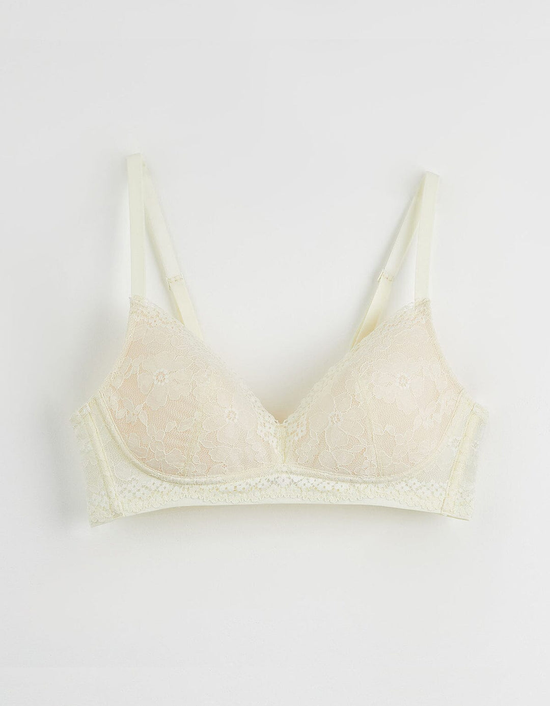 AIRY Spacer Cooling Non Wired Lace Bra Bra Her own words Transparent Yellow x Cream Tan 70B 