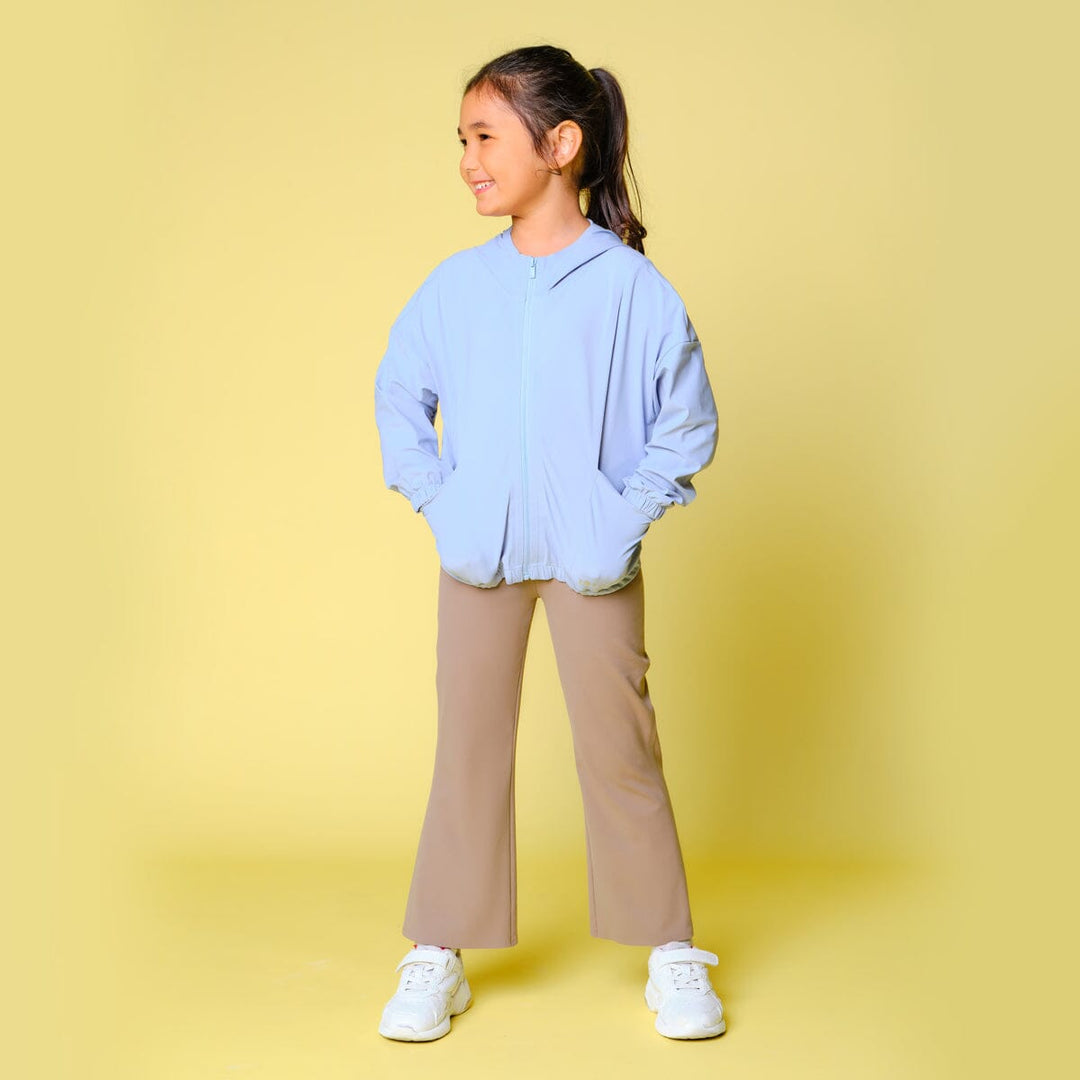 Kids HOW- EFFORTLESS Mid-Waist UV Protection Kick Flare Full length Sports leggings Leggings Her own words Driftwood 110 