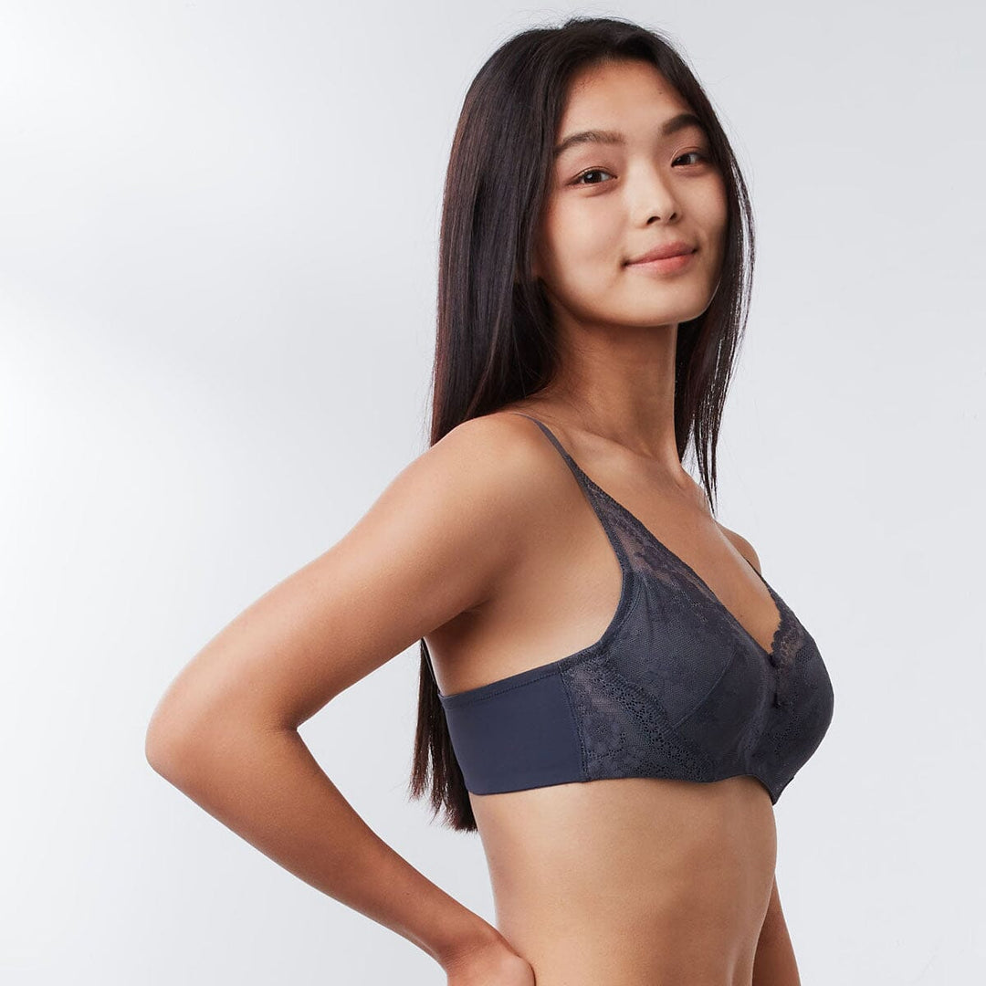 Sustainable REherbafoam™ Plunge Push Up Lace Bra Bra Her Own Words 