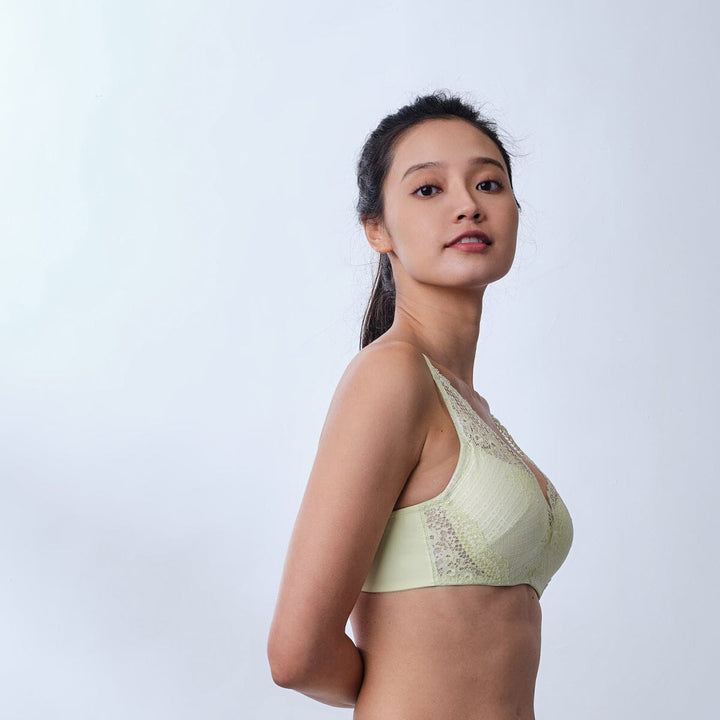 Sustainable REherbafoam™ Plunge Push Up Lace Bra Bra Her Own Words 