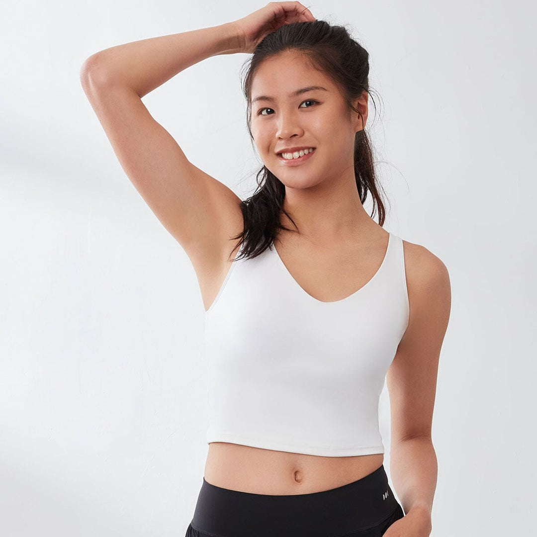 REextraSkin™ UV Protection Low Impact Longline Sports Bra Sports Bra Her own words SPORTS Bright White x Etherea XS 