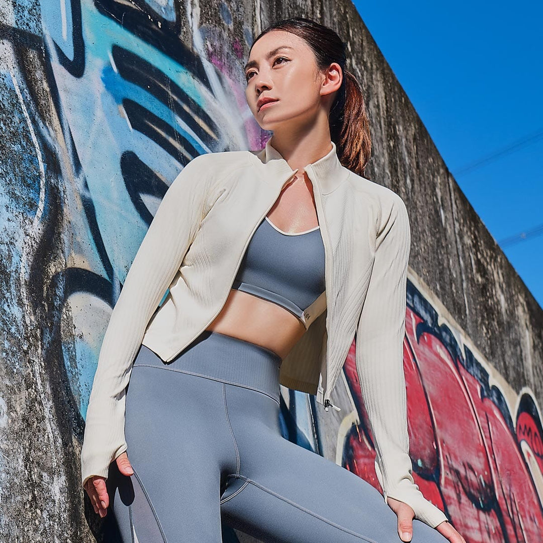 Sustainable Seamless Knit Slim Fit Crop Jacket Tops Her own words SPORTS 