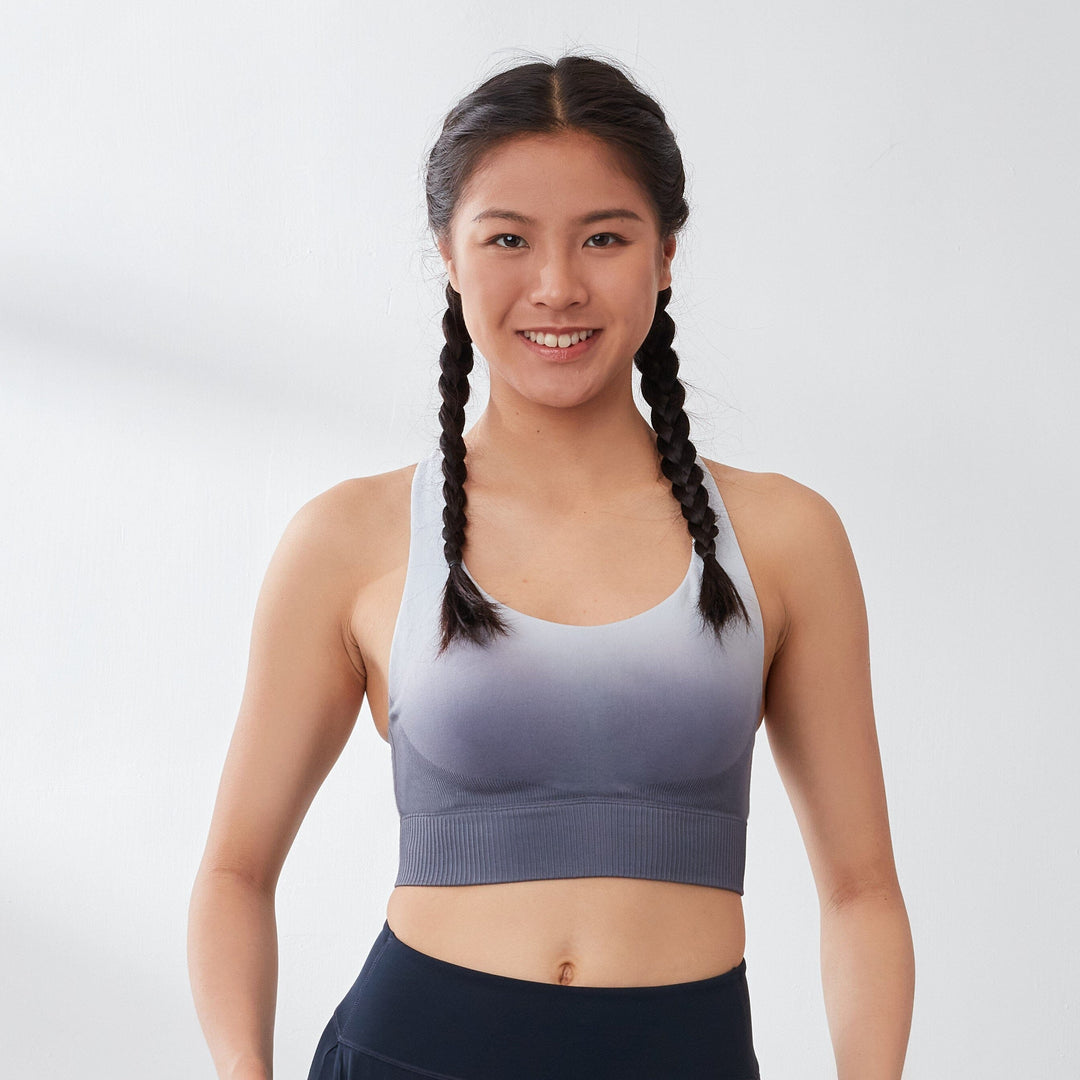 Sustainable REherbafoam™ & REextraSkin™ Medium Impact Knit Zip Sports Bra Her own words SPORTS 