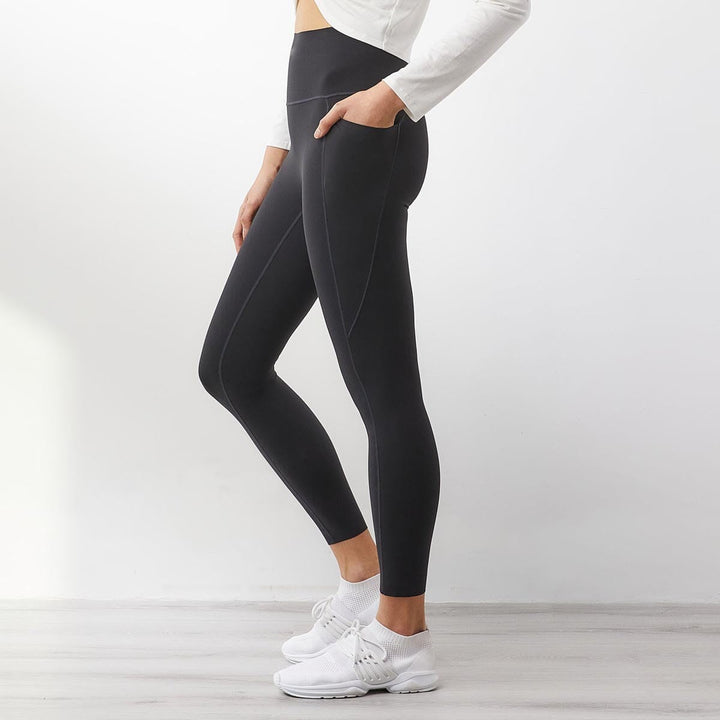 High-Waist No Front Seam Full Length Sports Leggings Leggings Sweat Float Black XS 